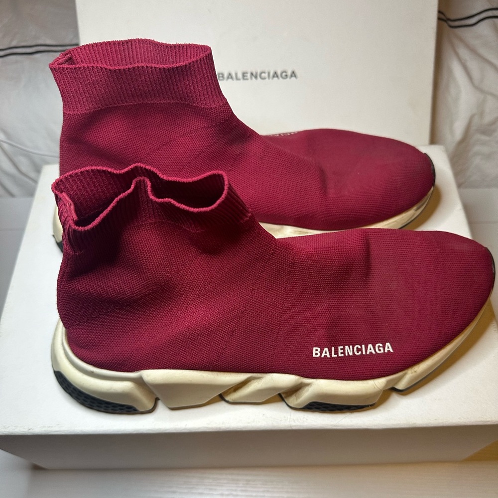 Balenciaga Red Sock Sneakers - Picture 6 of 9